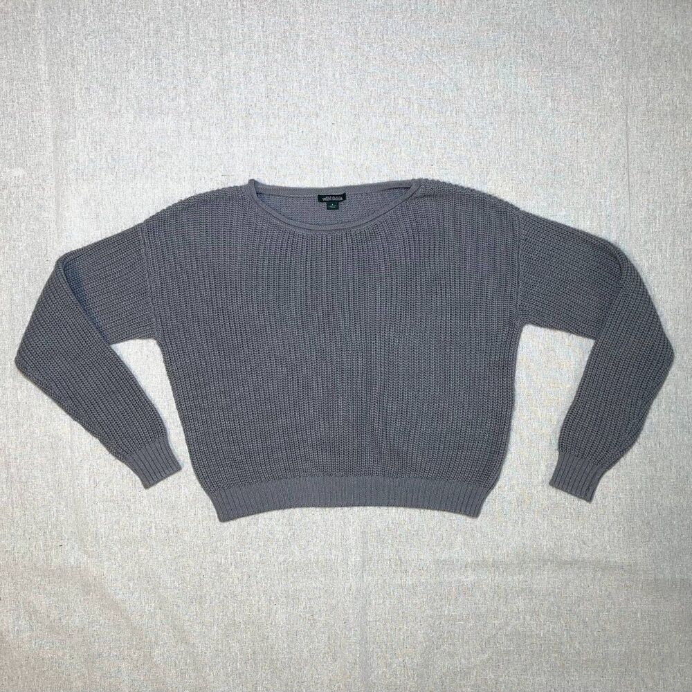 Wild Fable | Gray Cropped Sweater | Small